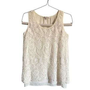 Cabi Top‎ Tank SZ Small Coastal Beach Lined Sustainable Crochet